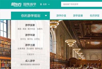 網(wǎng)站建設案例-新東方游學(xué)
